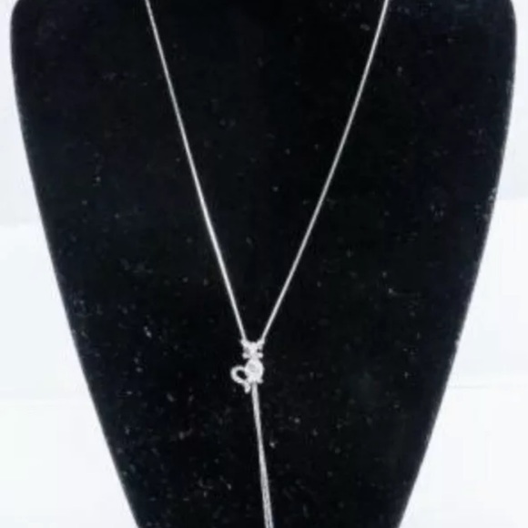 925 Sterling Silver Necklace, Cat Slider Pendant - Picture 1 of 2